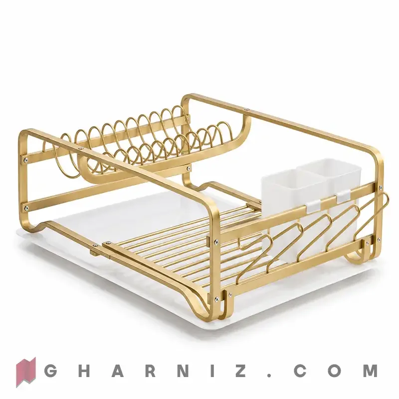 آبچکان دو طبقه یاس طلایی روی کابینت