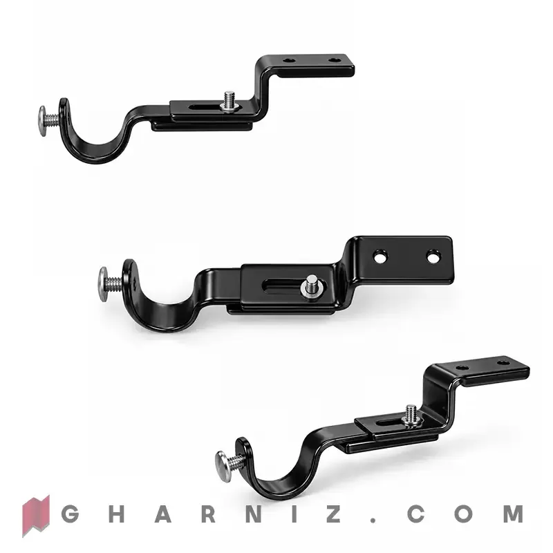 پایه سقفی میل پرده پانچی مشکی کد gh-ct-paye-s — تصویر 4