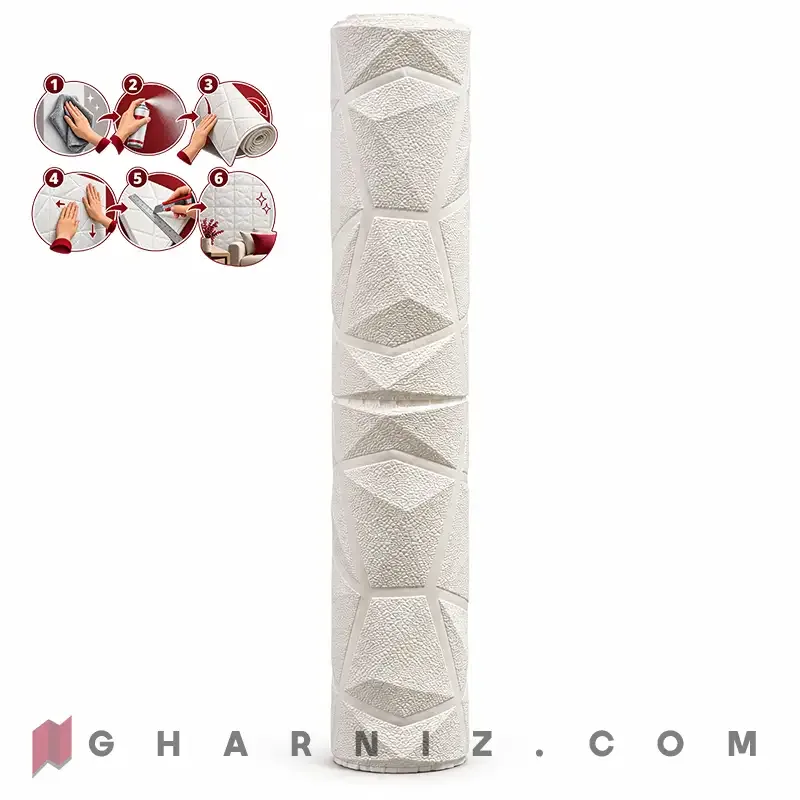 دیوار پوش فومی رولی سه بعدی طرح الماسی کد gh-df-900 — تصویر 11
