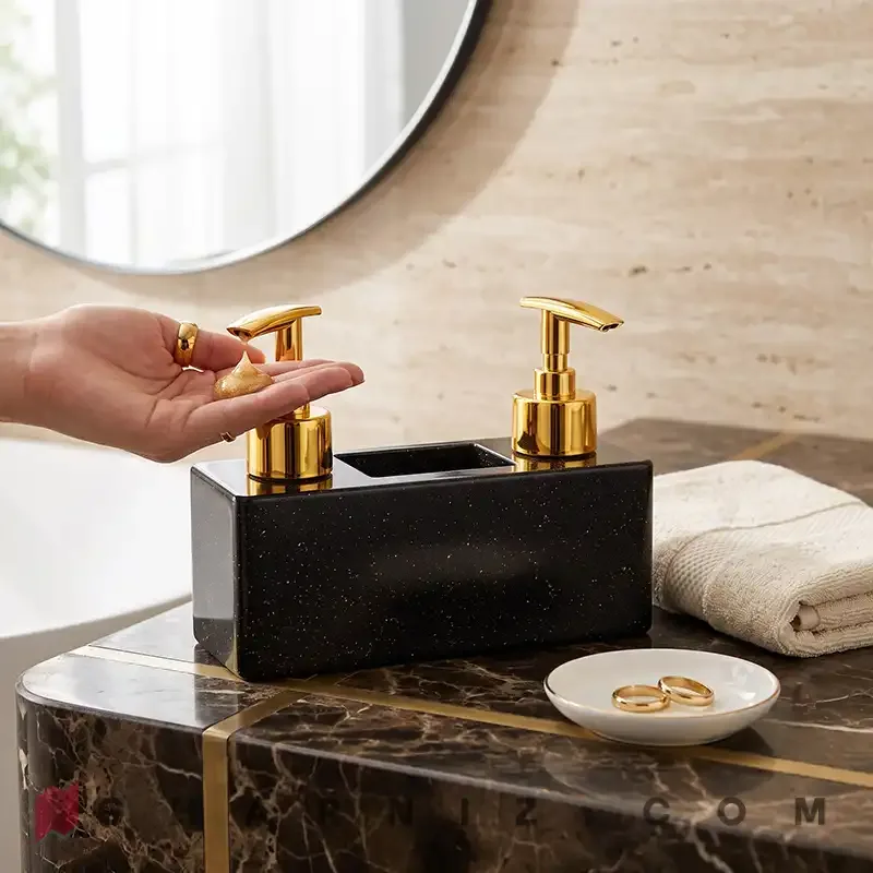 جا مایع رزین ۲۱۰ مشکی روی کابینت آشپزخانه