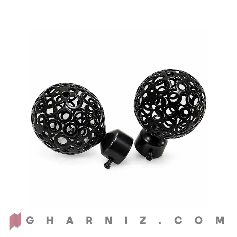قپه میل پرده پانچی مدل المپیک مشکی کد gh-ct-ghope-m — تصویر 3