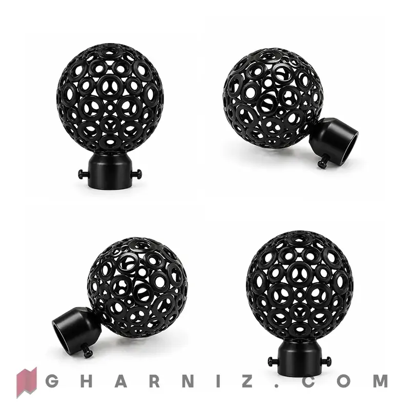 قپه میل پرده پانچی مدل المپیک مشکی کد gh-ct-ghope-m — تصویر 4
