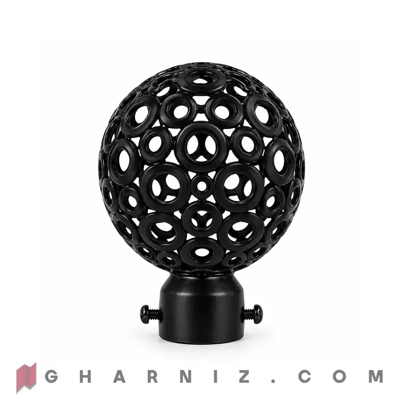 قپه میل پرده پانچی مدل المپیک مشکی کد gh-ct-ghope-m — تصویر 2