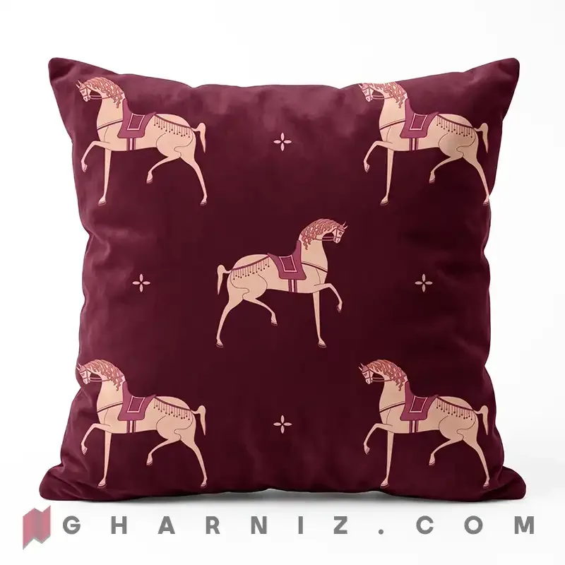 کاور کوسن مخمل طرح اسب زین‌ دار کد gh-c773 — تصویر 5