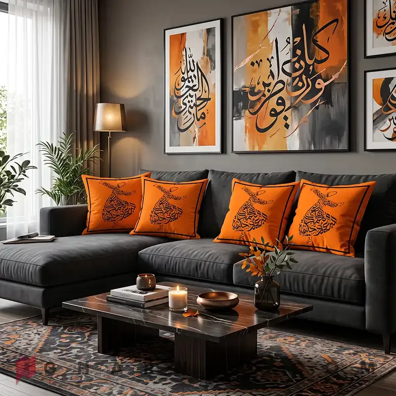 کاور کوسن مخمل طرح سماع صوفی کد gh-c752 — تصویر 20