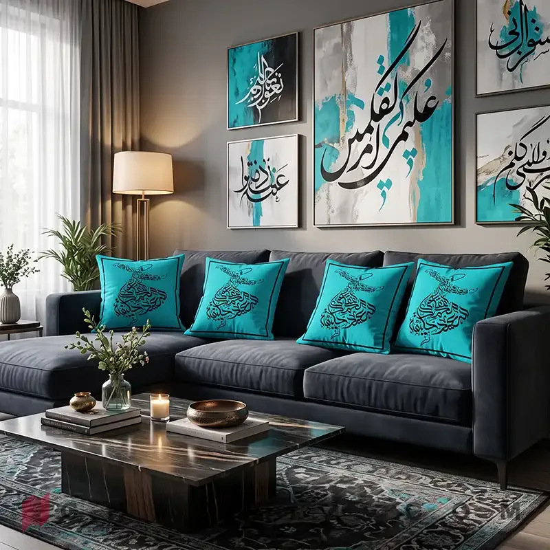 کاور کوسن مخمل طرح سماع صوفی کد gh-c752 — تصویر 17