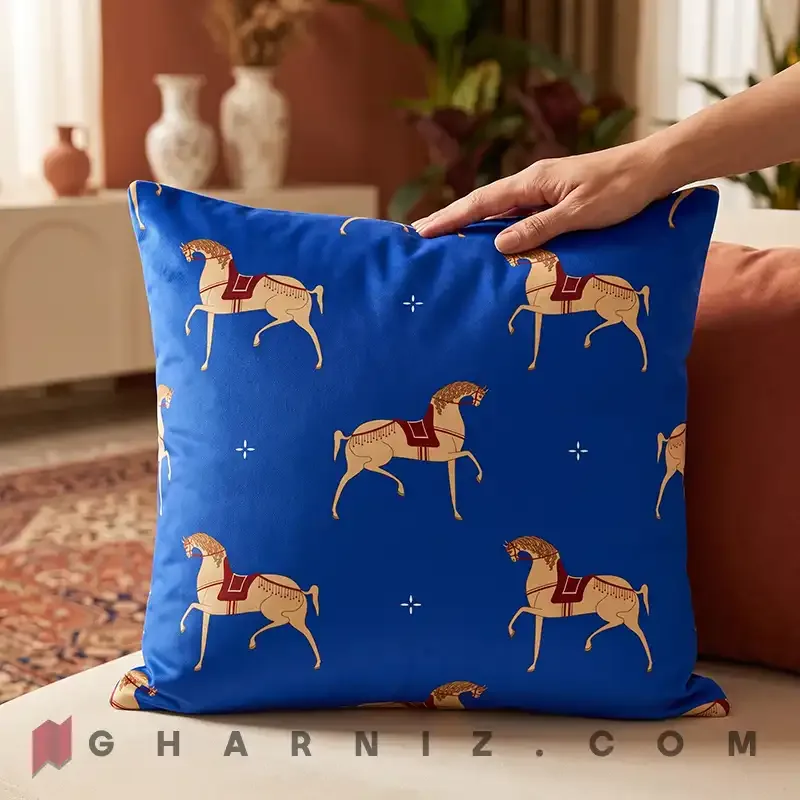 کاور کوسن مخمل طرح اسب زین‌ دار کد gh-c773 — تصویر 14