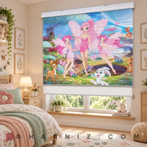 پرده زبرا اتاق کودک طرح پری‌های جنگل جادویی Fairy Forest