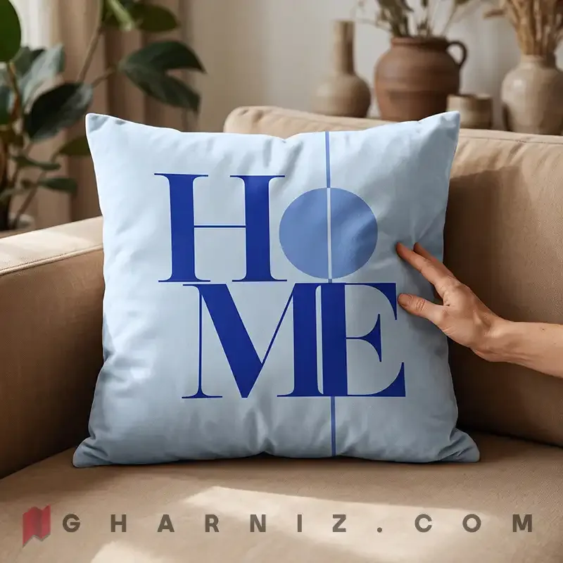 کاور کوسن مخمل طرح نوشته HOME کد gh-c811 — تصویر 6