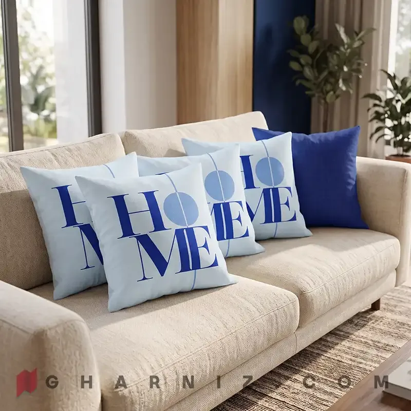 کاور کوسن مخمل طرح نوشته HOME کد gh-c811 — تصویر 9