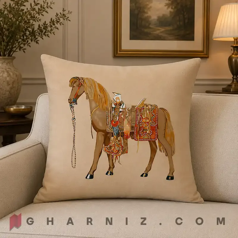 کاور کوسن مخمل طرح اسب و زین تزئینی کد gh-c702 — تصویر 19