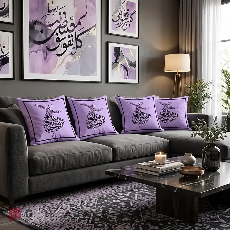 کاور کوسن مخمل طرح سماع صوفی کد gh-c752 — تصویر 23