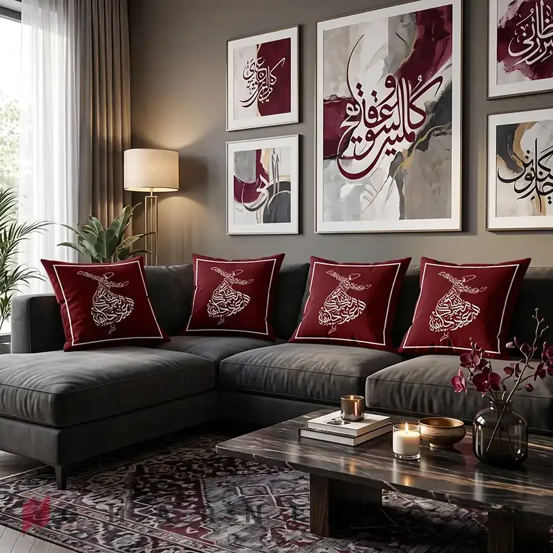 کاور کوسن مخمل طرح سماع صوفی کد gh-c752 — تصویر 27