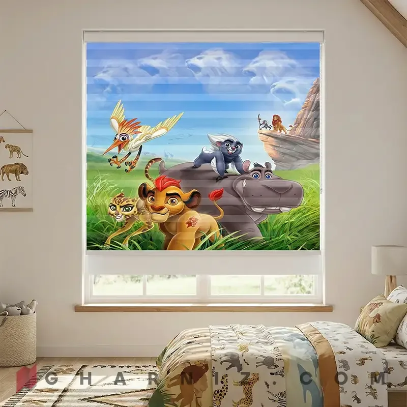 پرده زبرا اتاق کودک طرح نگهبانان شیردل The Lion Guard کد gh-zk199 — تصویر 2