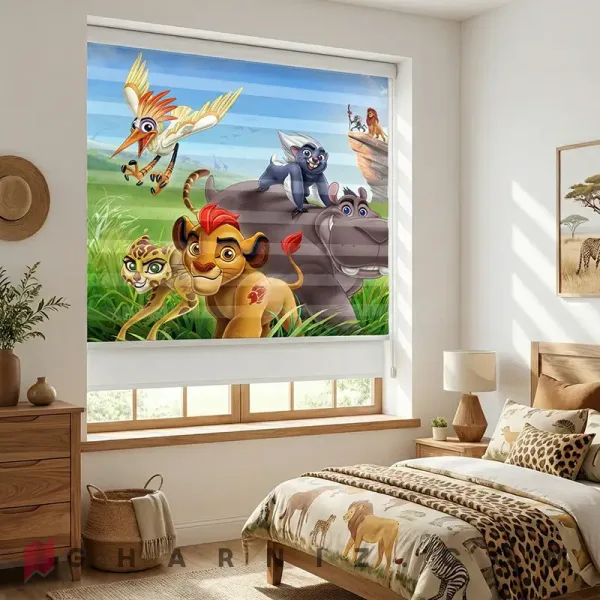 پرده زبرا اتاق کودک طرح نگهبانان شیردل The Lion Guard