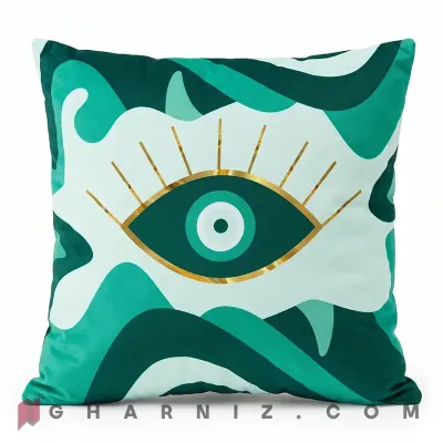 کاور کوسن مخمل طرح چشم نظر