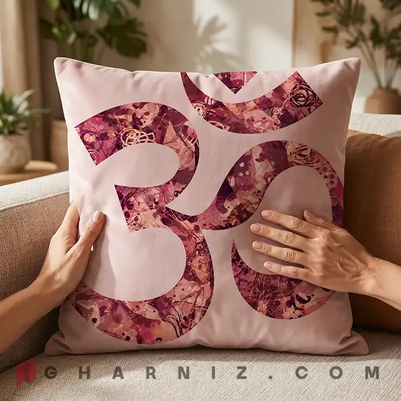 کاور کوسن مخمل طرح نماد اُم کد gh-c784 — تصویر 6