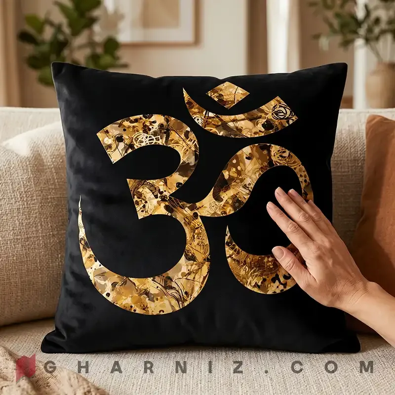 کاور کوسن مخمل طرح نماد اُم کد gh-c784 — تصویر 4