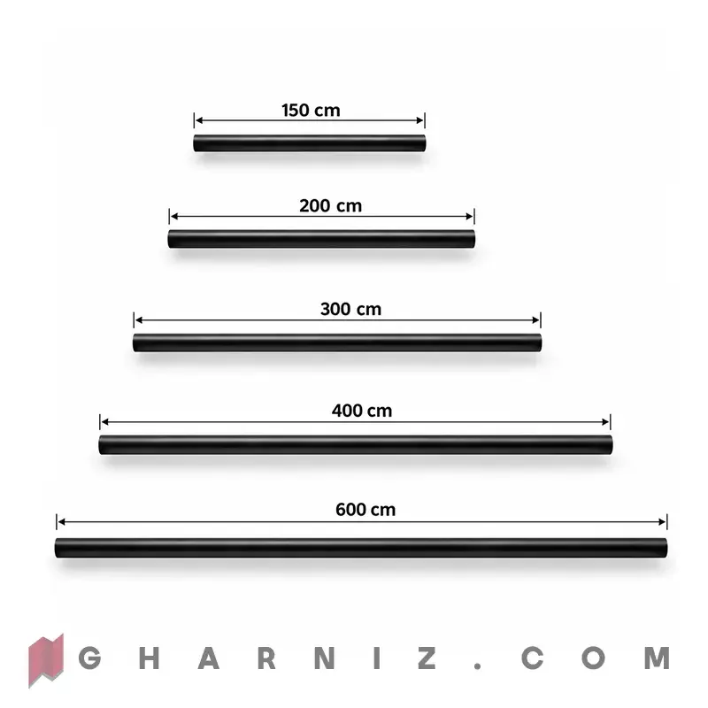 میل پرده آهنی مشکی مات کد gh-ct-mil — تصویر 3