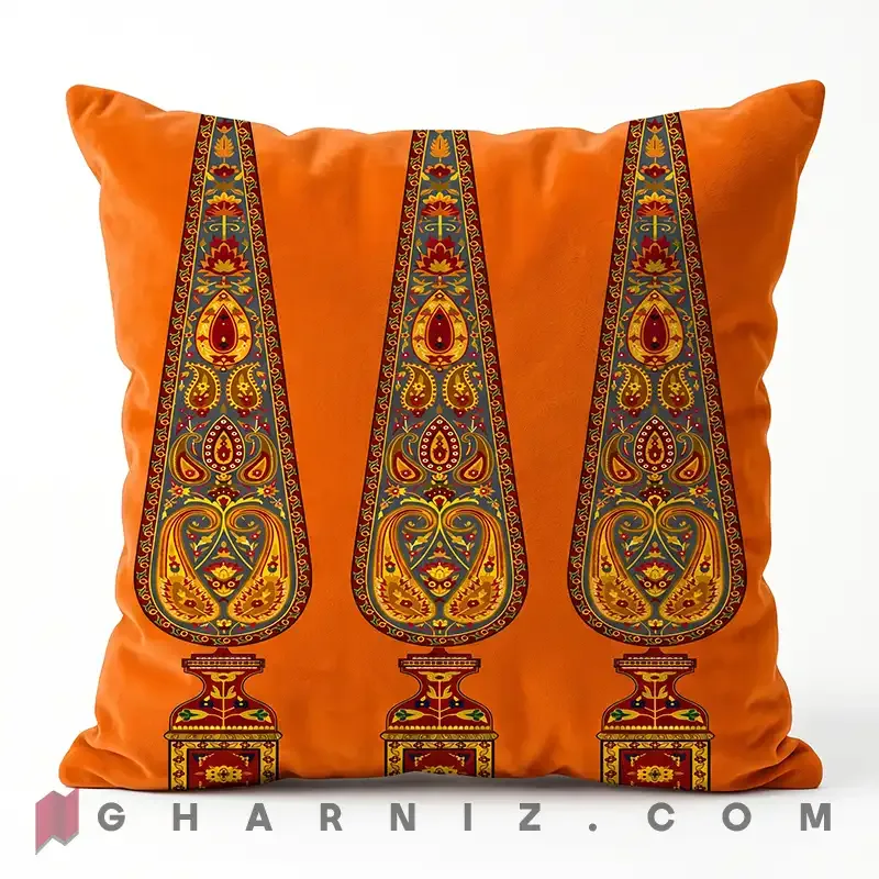 کاور کوسن مخمل طرح سرو و بته‌ جقه کد gh-c747 — تصویر 2