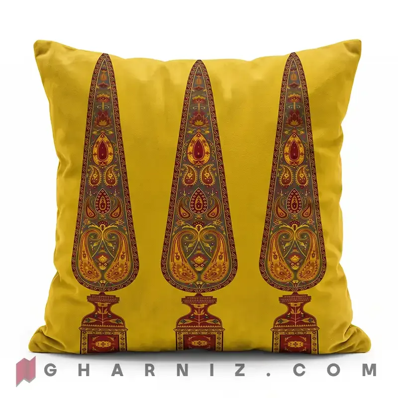 کاور کوسن مخمل طرح سرو و بته‌ جقه کد gh-c747 — تصویر 4