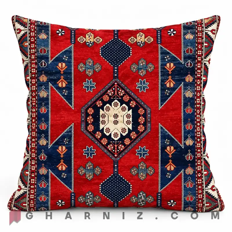 کاور کوسن مخمل طرح گلیم عشایری کد gh-c756