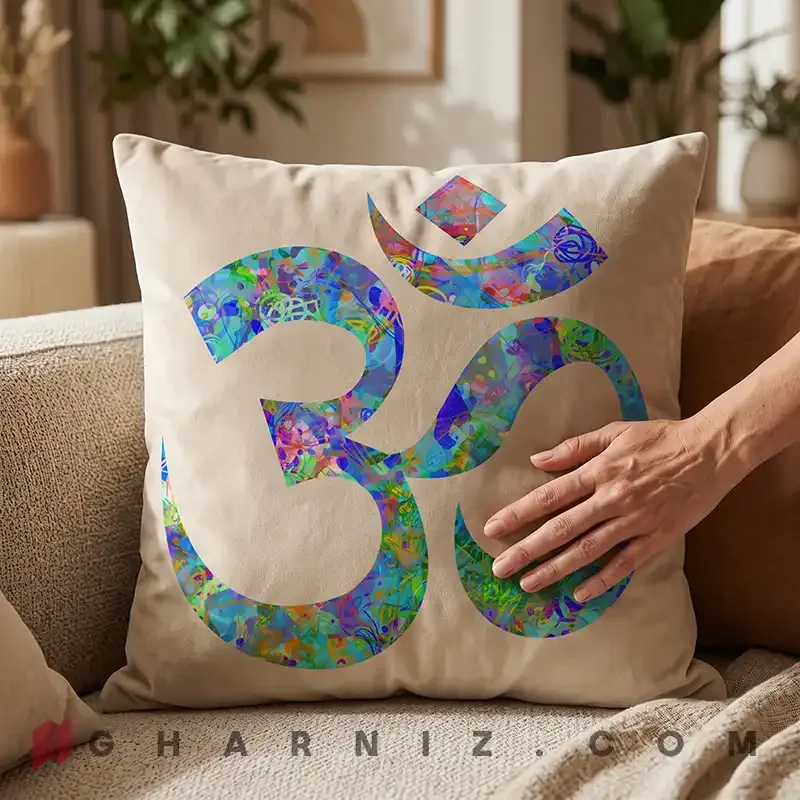 کاور کوسن مخمل طرح نماد اُم کد gh-c784 — تصویر 5