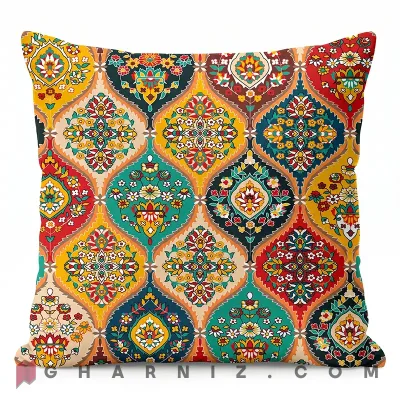 کاور کوسن مخمل طرح قاب گنبدی و ترنج