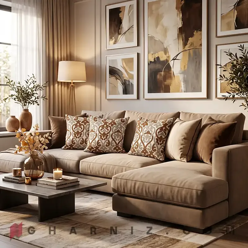کاور کوسن مخمل طرح داماسک مدرن دو رنگ کد gh-c751 — تصویر 24