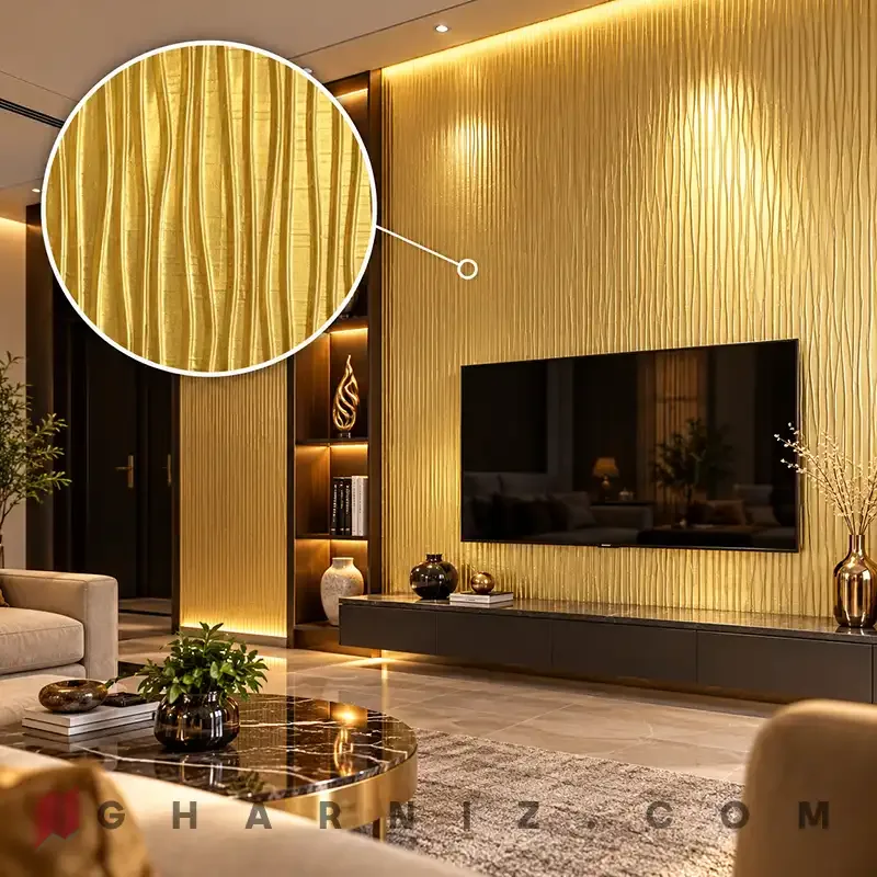 دیوار پوش فومی رولی راه راه نیمه براق مدل سیلک ویو کد gh-df-5۰۰ — تصویر 14