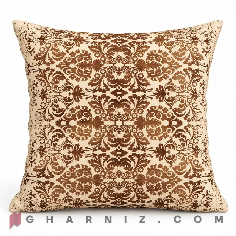 کاور کوسن مخمل طرح داماسک کلاسیک ریز نقش کد gh-c753 — تصویر 6