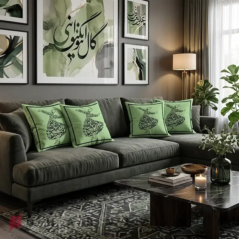 کاور کوسن مخمل طرح سماع صوفی کد gh-c752 — تصویر 22