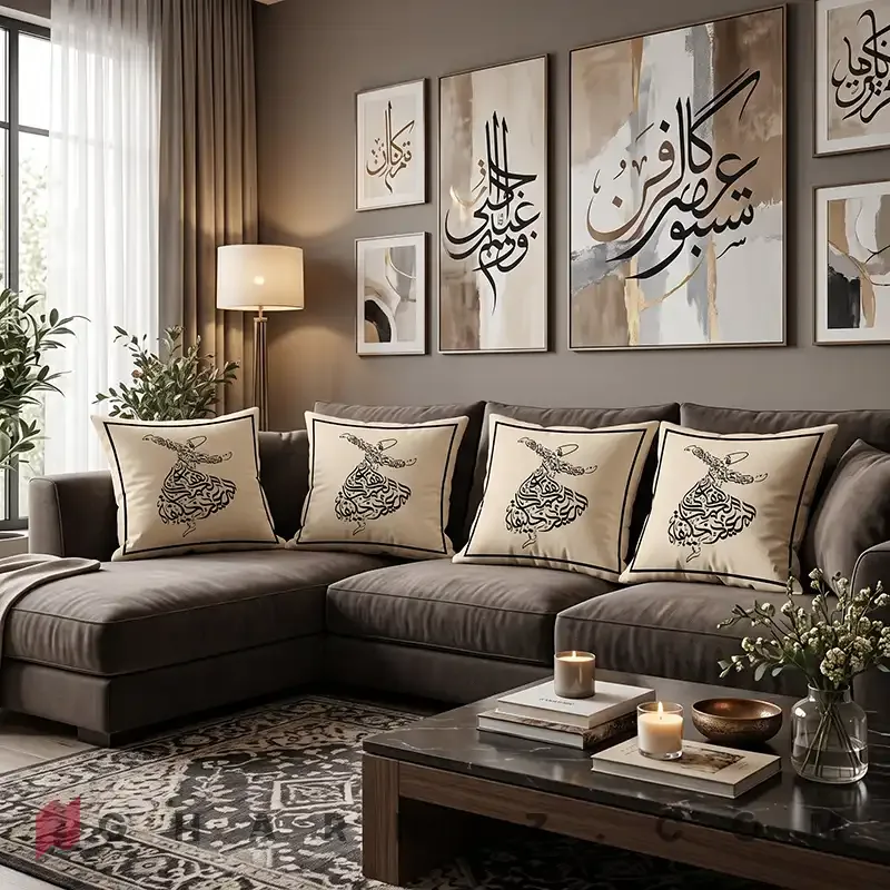 کاور کوسن مخمل طرح سماع صوفی کد gh-c752 — تصویر 18